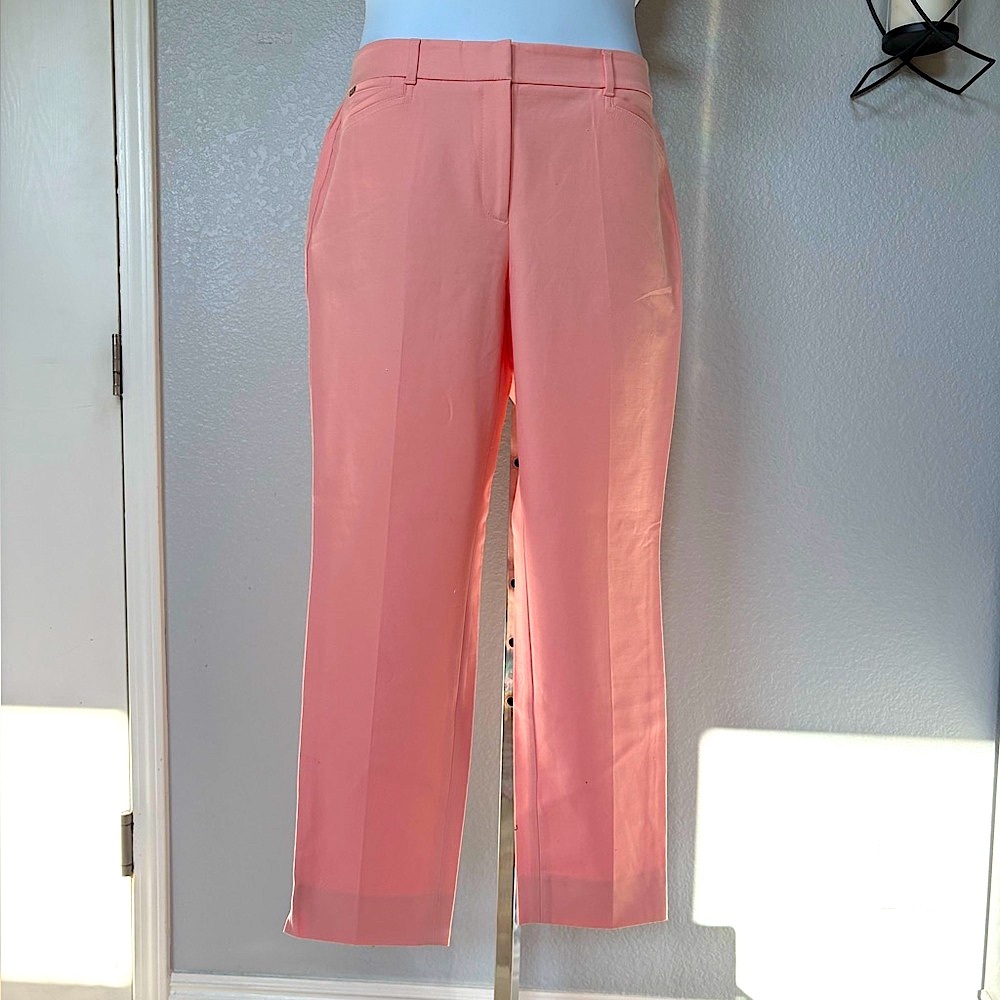 White House Black Market Peach color Ankle Pants,curvy slim sz10L inseam 27” NWT